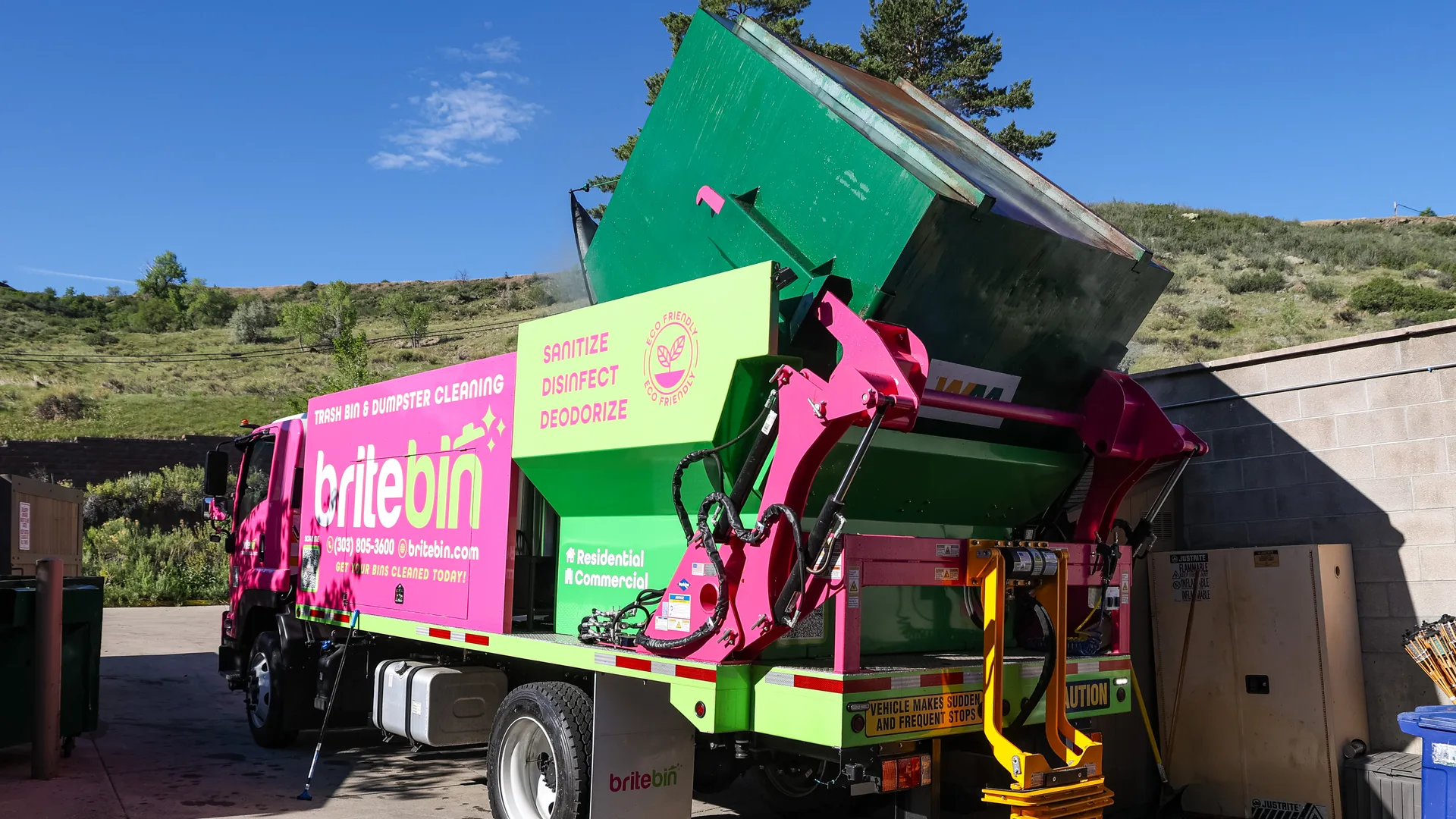 Britebin truck at a commercial property