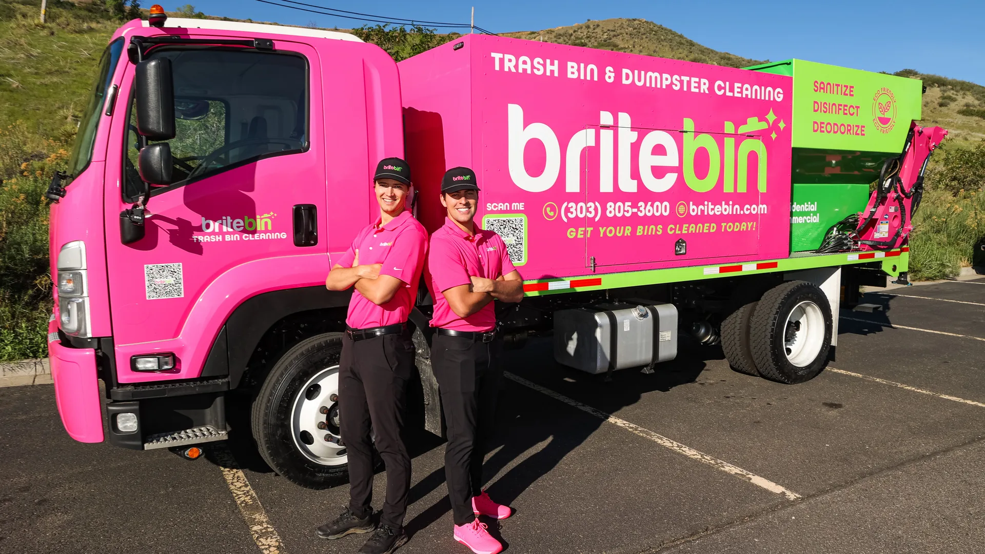 Britebin service truck on route